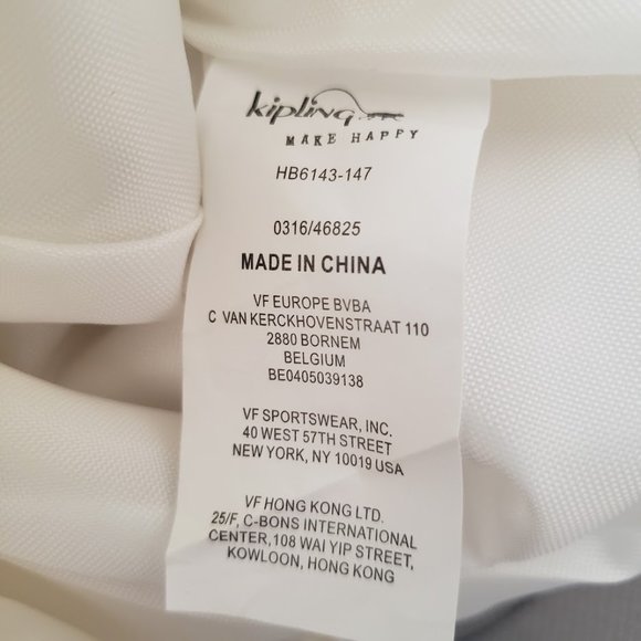 Kipling Womens Bag Davina White Gray Wide Strap Adjustable Nylon 12.5 x 10 - Picture 10 of 13